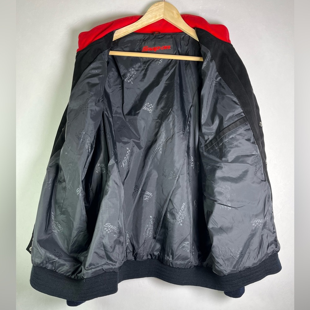 Vintage Snap-On Racing Men’s XL twill jacket embroidered red blk mechanic Y2K - Picture 13 of 16